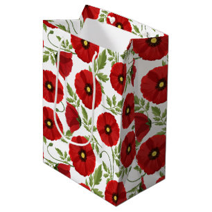 Sac Cadeau Moyen Fleurs d'été joyeuses floraison de pavot