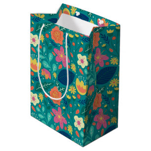 Sac Cadeau Moyen Fleurs printanières colorées motif 2