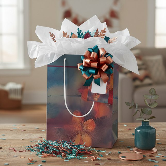 Sac cadeau moyen fleurs roses atténuées (Créateur téléchargé)