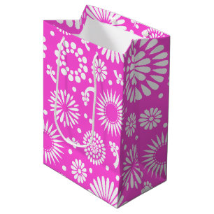 Sac Cadeau Moyen Fleurs roses vintages