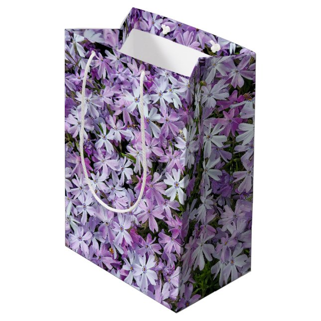 Sac Cadeau Moyen Fleurs violettes Phlox (Dos Angle)