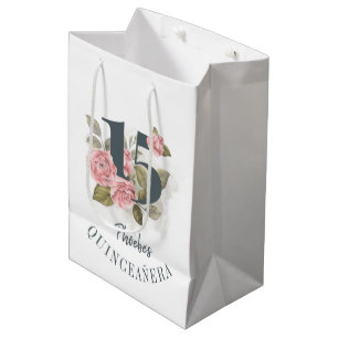 Sac Cadeau Moyen Floral 15e anniversaire Quinceanera Rustique