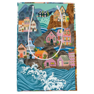 Sac Cadeau Moyen Floral Wrapping Paper Medium Gift Bag