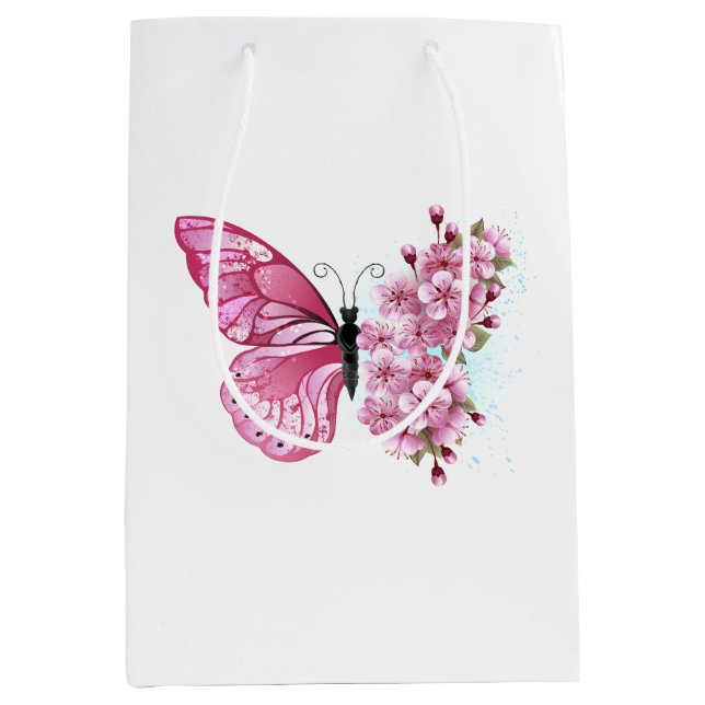 Sac Cadeau Moyen Flower Butterfly (Devant)