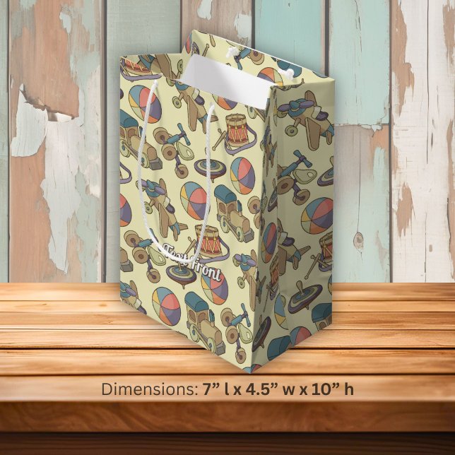 Sac Cadeau Moyen Fond d'icônes de jouets (Créateur téléchargé)