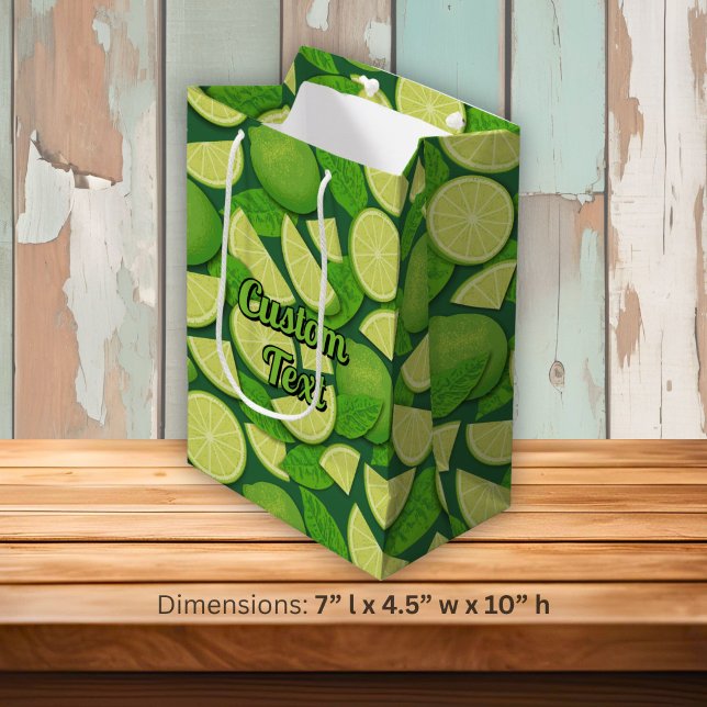 Sac Cadeau Moyen Fond vert citron (Créateur téléchargé)