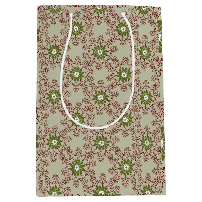 Sac Cadeau Moyen Fonds de motif de Noël surface transparente (Devant)