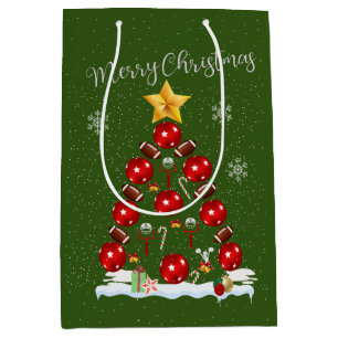 Sac Cadeau Moyen Football Arbre de Noël