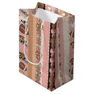 Sac Cadeau Moyen Football Coquette à motif léopard (1)