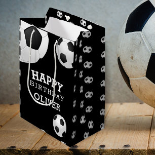 Sac Cadeau Moyen Football Football Ball Sports heureux Anniversaire