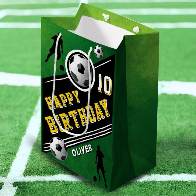 Sac Cadeau Moyen Football moderne Joueur de balle de football Anniv (Créateur téléchargé)