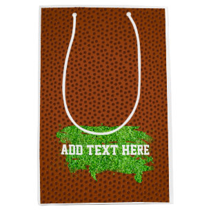 Sac Cadeau Moyen Football Pigskin Turf Sport Ajouter son propre tex