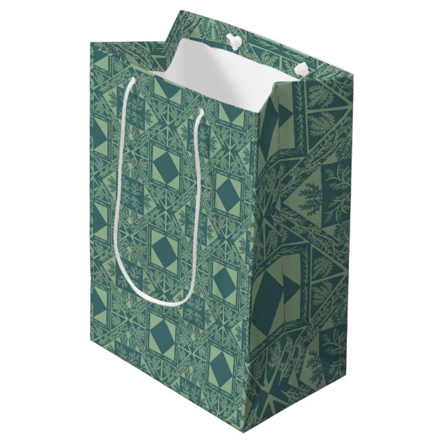 Sac Cadeau Moyen Forest Snowflakes  (Devant Angle)