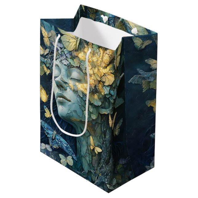 Sac Cadeau Moyen Forêt enchantée de la déesse papillon (4) (Devant Angle)