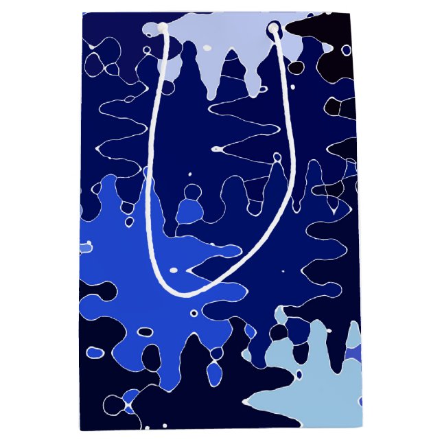 Sac Cadeau Moyen Formes abstraites bleues COOL (Devant)