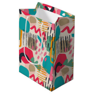 Sac Cadeau Moyen Formes abstraites colorées grunge motif