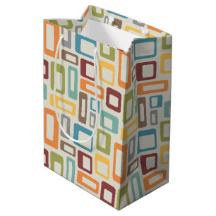 Sac Cadeau Moyen Formes colorées de style mi-siècle