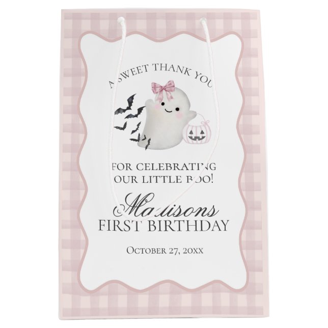Sac Cadeau Moyen Fournitures de fête d'anniversaire de fantôme Litt (Devant)