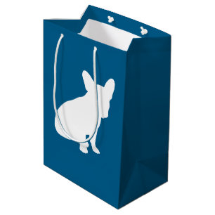 Sac Cadeau Moyen Français Baby shower Bulldog Français Frenchie Blu