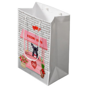 Sac Cadeau Moyen French Bulldog Valentine's Day Kissing Booth