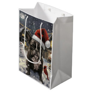 Sac Cadeau Moyen French Bulldog Winter Wonderland Christmas Joie