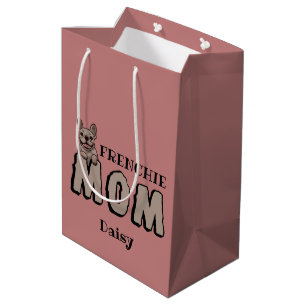 Sac Cadeau Moyen Frenchie Mom French Bulldog Lover Brown