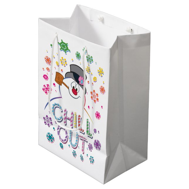 Sac Cadeau Moyen Frosty the Snowman™ | Couleurs arc-en-ciel "Refroi (Devant Angle)