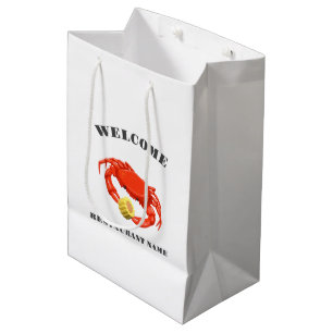 Sac Cadeau Moyen Fruits de mer modernes accueil Crab rouge Corail N
