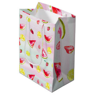 Sac Cadeau Moyen Fun Anniversaire de enfant Watermelon Lemon Tissu 