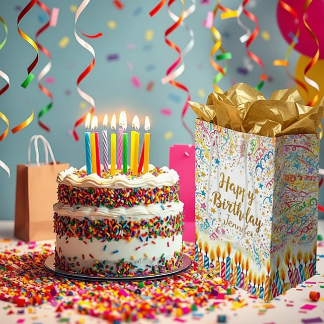 Sac Cadeau Moyen Fun confetti d'anniversaire personnalisé (Créateur téléchargé)