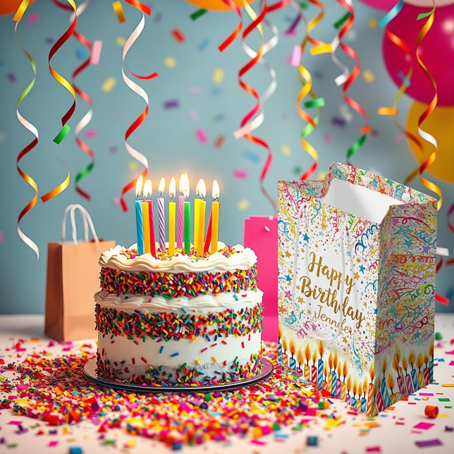 Sac Cadeau Moyen Fun confetti d'anniversaire personnalisé (Créateur téléchargé)