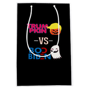 Sac Cadeau Moyen Funky Trumpkin Vs Boo Biden Classe Design Hallowee
