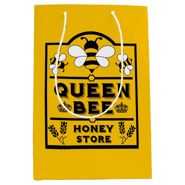 Sac Cadeau Moyen Funny Apiary Honey Queen Bee (Devant)