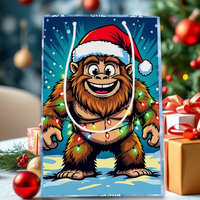 Sac Cadeau Moyen Funny Christmas Bigfoot Sasquatch (Créateur téléchargé)