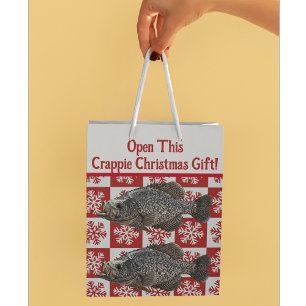 Sac Cadeau Moyen Funny Crappie Fishing Pun Joyeux Noël