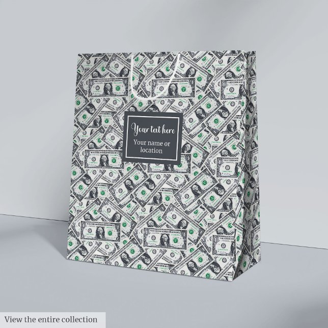 Sac Cadeau Moyen Funny dollar pattern personalized custom gift bag (Funny dollar pattern personalized custom gift bag )