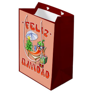 Sac Cadeau Moyen Funny Feliz Navidad Cute Christmas Chili
