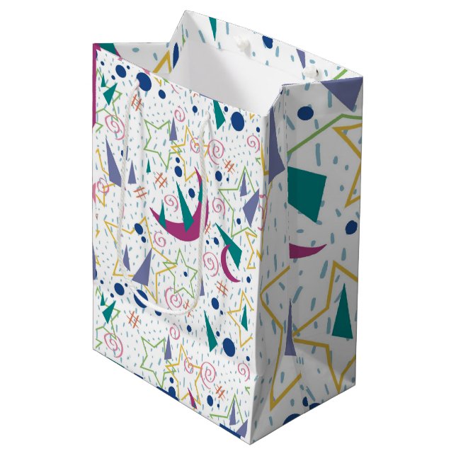 Sac Cadeau Moyen Galaxie Arcade 90 - Blanc (Devant Angle)