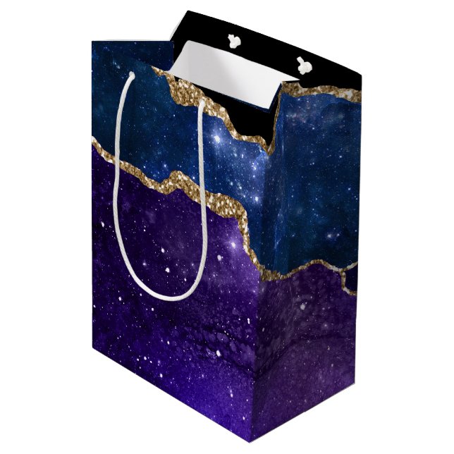 Sac Cadeau Moyen Galaxy Agate Série Design 1   (Dos Angle)