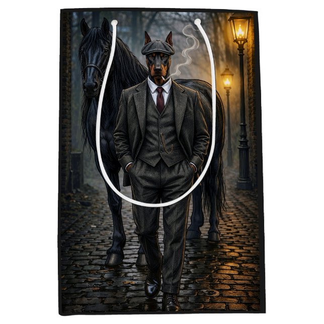 Sac Cadeau Moyen Gangster Doberman Blank  (Devant)