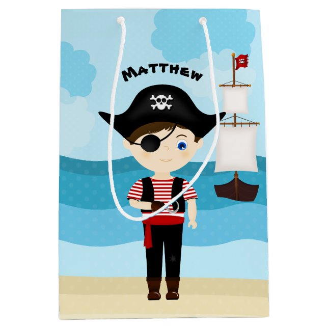 Sac Cadeau Moyen Garçon Pirate (Devant)