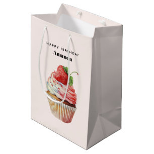 Sac Cadeau Moyen Gâteau Cupcake Sucré Anniversaire