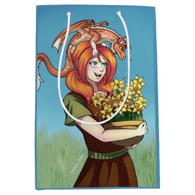Sac Cadeau Moyen Gathering Flowers with a Dragon (Devant)