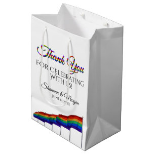 Sac Cadeau Moyen Gay pride Rainbow Mariage Merci Cadeau