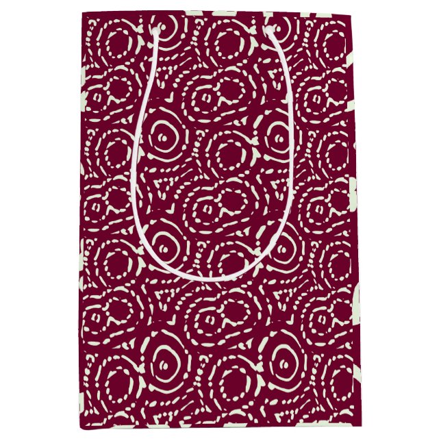 Sac Cadeau Moyen Géométrique rose vintage Abstrait (Devant)