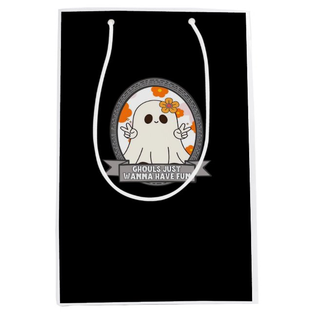 Sac Cadeau Moyen Ghouls veut juste s'amuser Sloth Halloween (Devant)