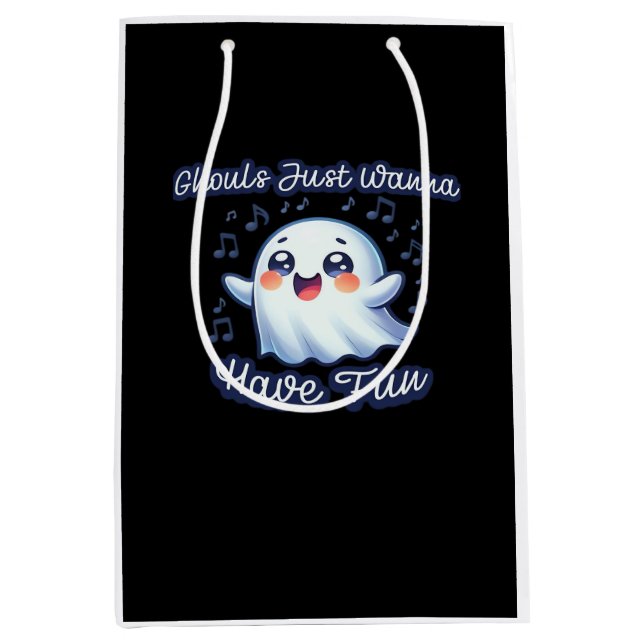 Sac Cadeau Moyen Ghouls veut juste s'amuser Sloth & Slogan (Devant)
