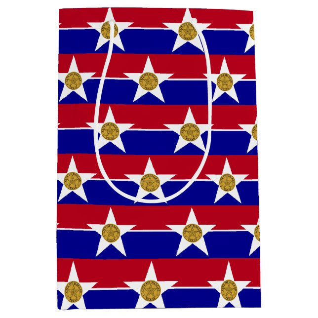 Sac Cadeau Moyen Gift Bag with flag of Dallas City, Texas, USA (Devant)