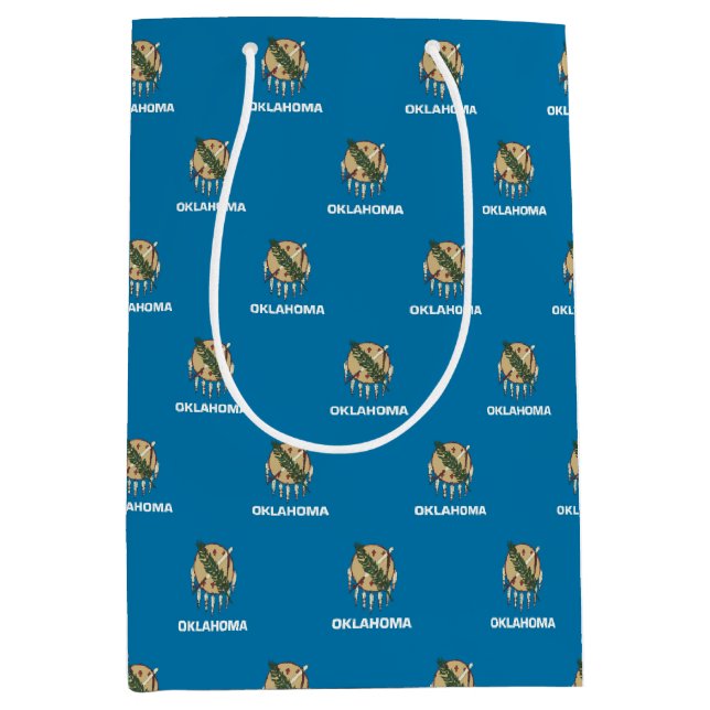 Sac Cadeau Moyen Gift Bag with flag of Oklahoma, USA (Devant)