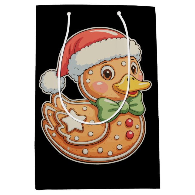 Sac Cadeau Moyen Gingerbread Man Duck Christmas Xmas Holiday (Devant)